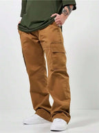 CALÇA CARGO JOGGER SARJA LARGA MASCULINA SKATE, CASUAL, 5 BOLSOS FECHAMENTO CORDÃO MODA UNISSEX
