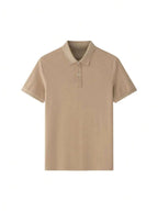 Camiseta polo Básica com Gola Clássica e Manga Curta Confortável Respirável Slim Premium Algodão Casual Primavera Verão Masculina