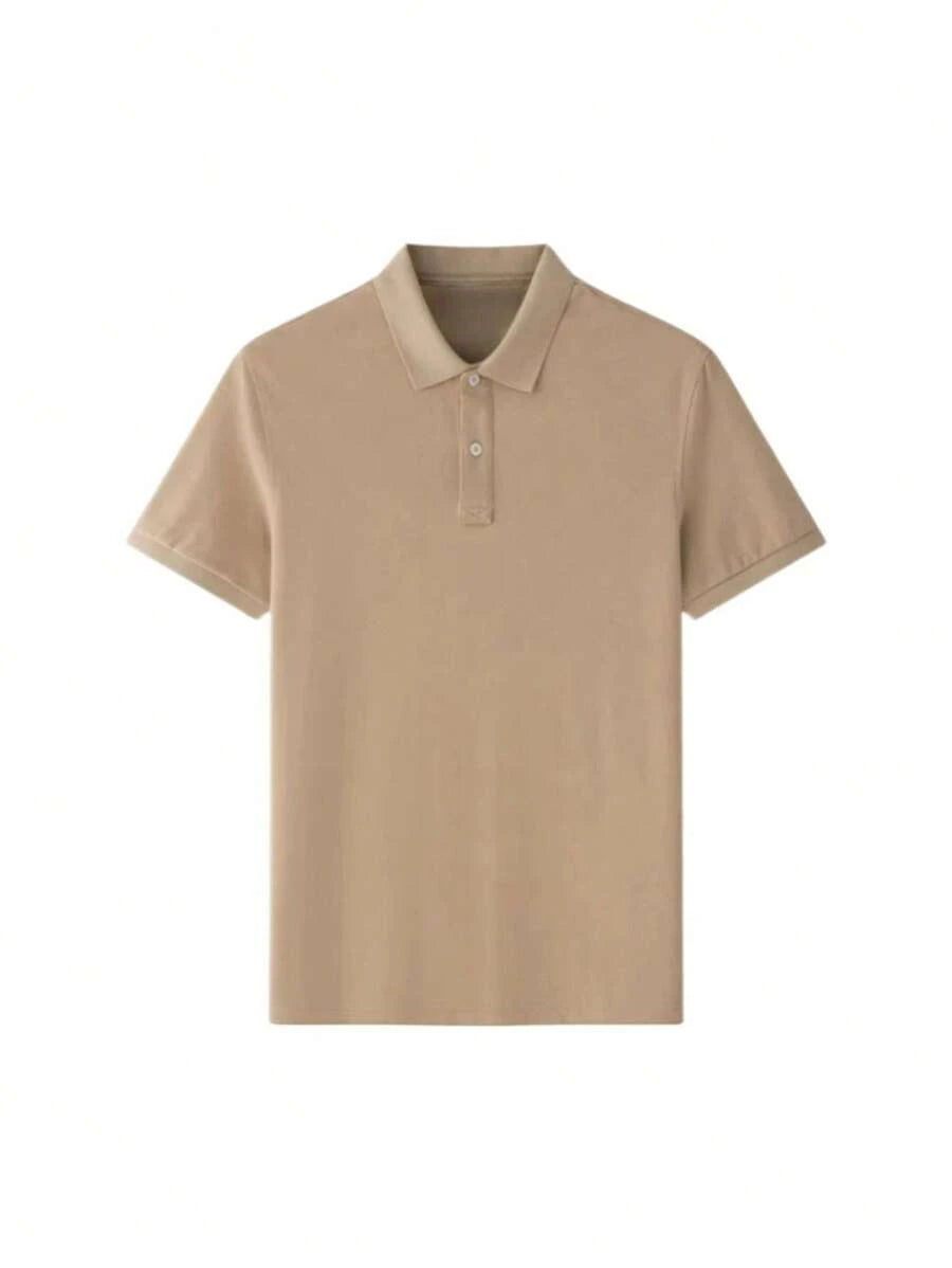 Camiseta polo Básica com Gola Clássica e Manga Curta Confortável Respirável Slim Premium Algodão Casual Primavera Verão Masculina