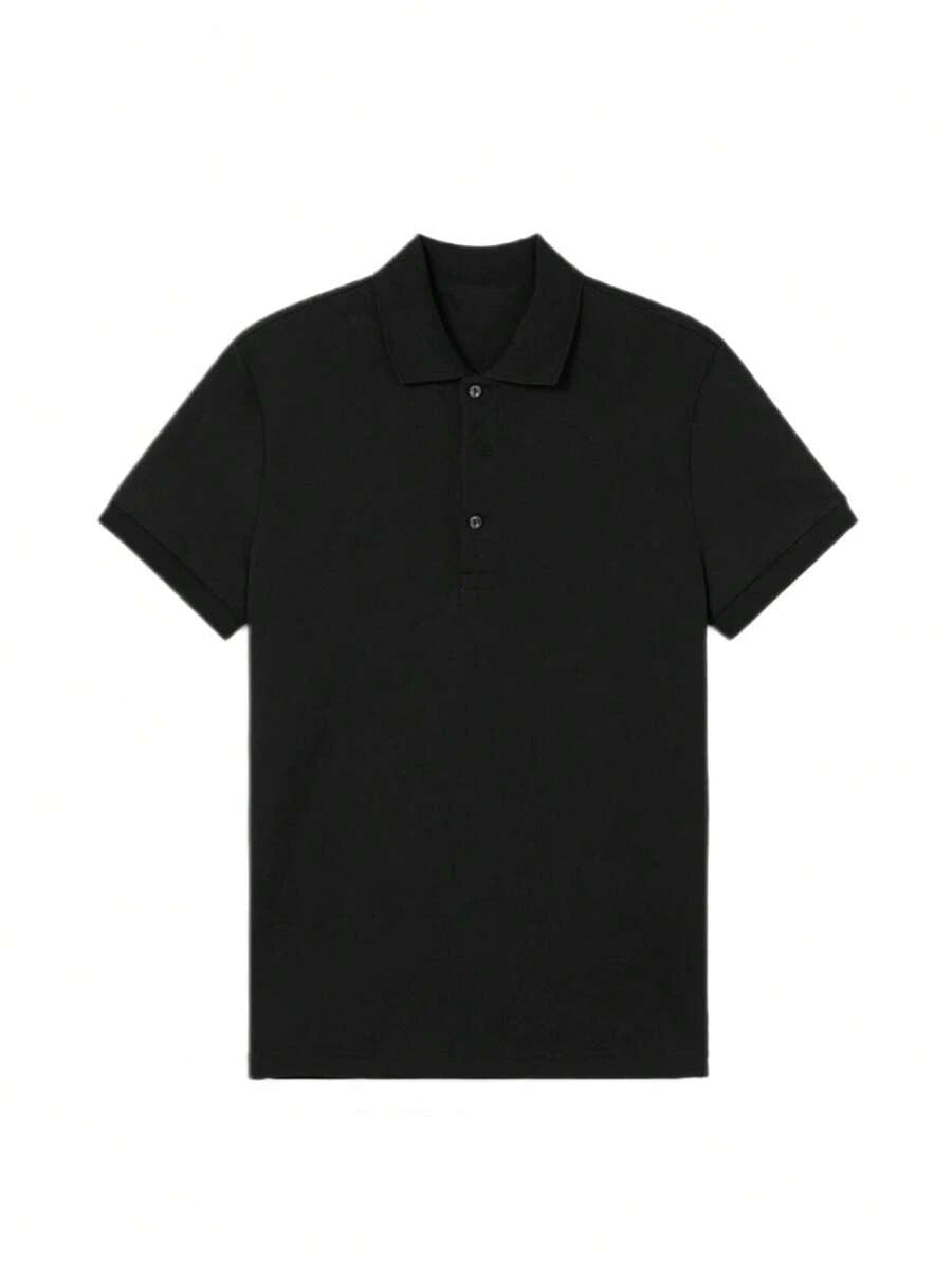 Camiseta polo Básica com Gola Clássica e Manga Curta Confortável Respirável Slim Premium Algodão Casual Primavera Verão Masculina