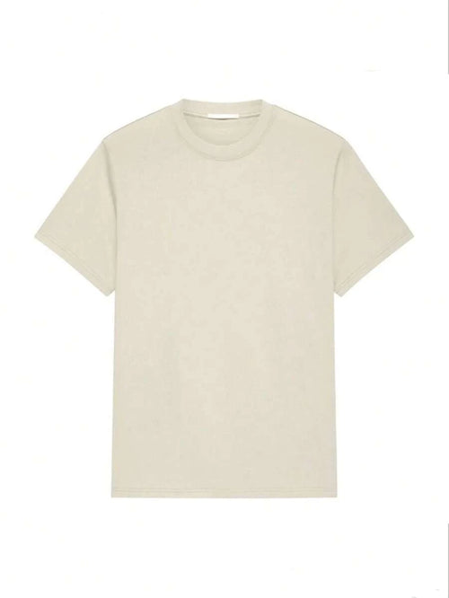 Camiseta de verão Masculina Básica de Algodão com Gola Redonda – Cores Sólidas Confortável e Respirável