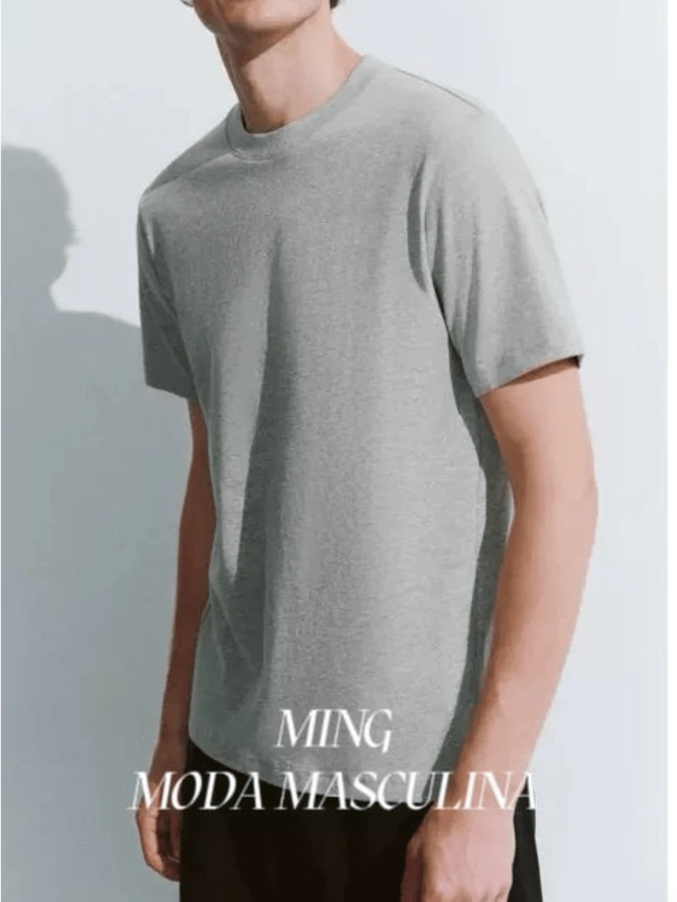 Camiseta de verão Masculina Básica de Algodão com Gola Redonda – Cores Sólidas Confortável e Respirável