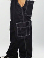 CALÇA CARGO JOGGER SARJA LARGA MASCULINA SKATE, CASUAL, 5 BOLSOS FECHAMENTO CORDÃO MODA UNISSEX
