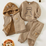 3 Peças Conjunto de Roupas de Inverno/Outono para Bebê unissex