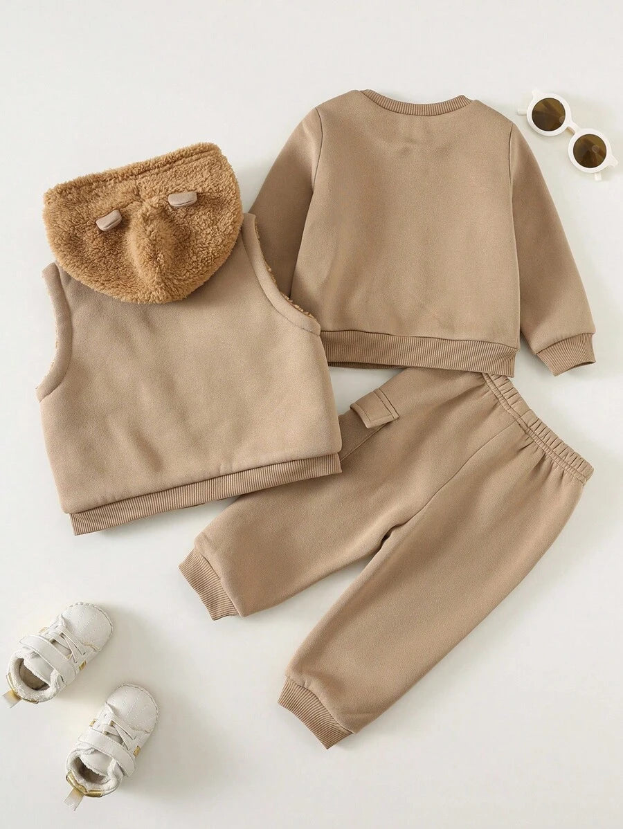 3 Peças Conjunto de Roupas de Inverno/Outono para Bebê unissex