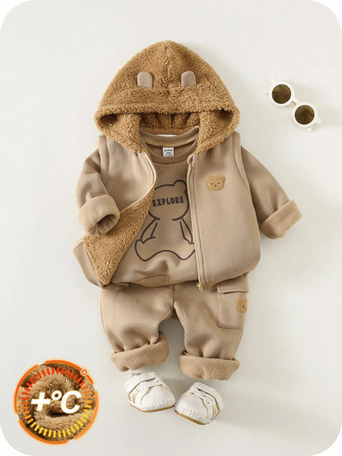 3 Peças Conjunto de Roupas de Inverno/Outono para Bebê unissex