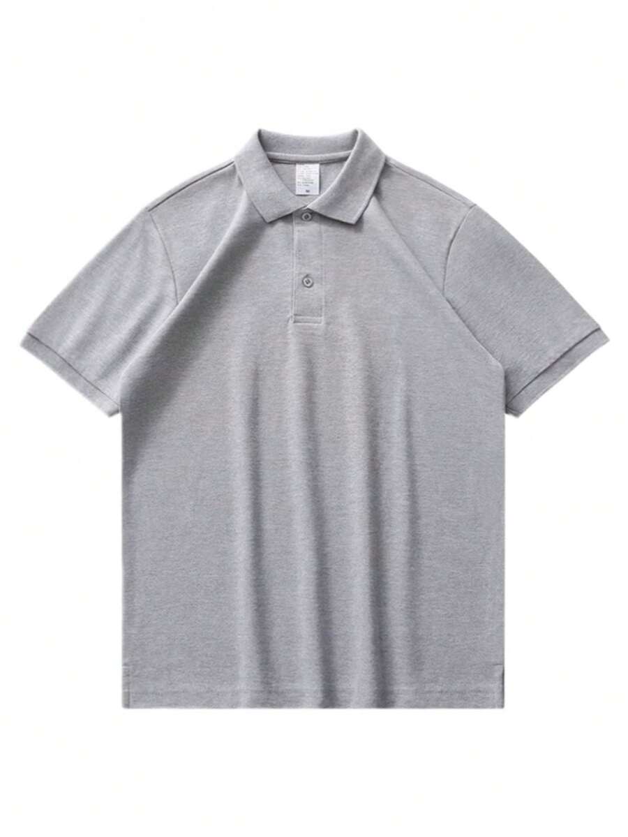 Camiseta polo Básica com Gola Clássica e Manga Curta Confortável Respirável Slim Premium Algodão Casual Primavera Verão Masculina
