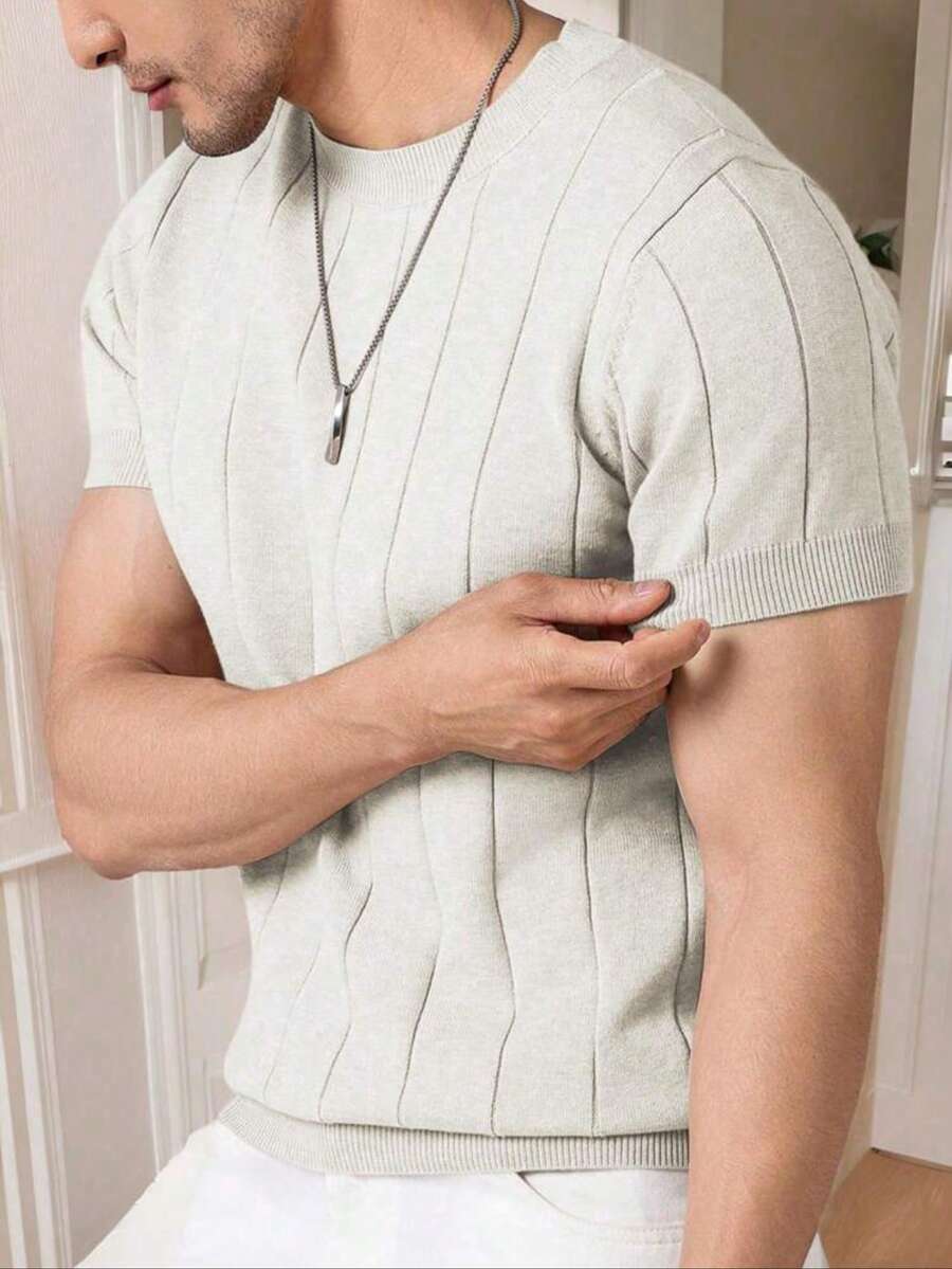 Camiseta Básica Masculina Malha – Gola Careca Redonda Manga Curta Casual de Verão Premium