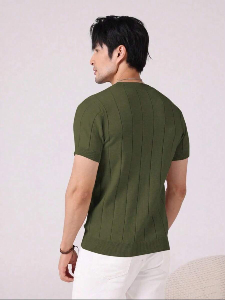 Camiseta Básica Masculina Malha – Gola Careca Redonda Manga Curta Casual de Verão Premium