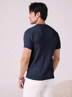 Camiseta Básica Masculina Malha – Gola Careca Redonda Manga Curta Casual de Verão Premium