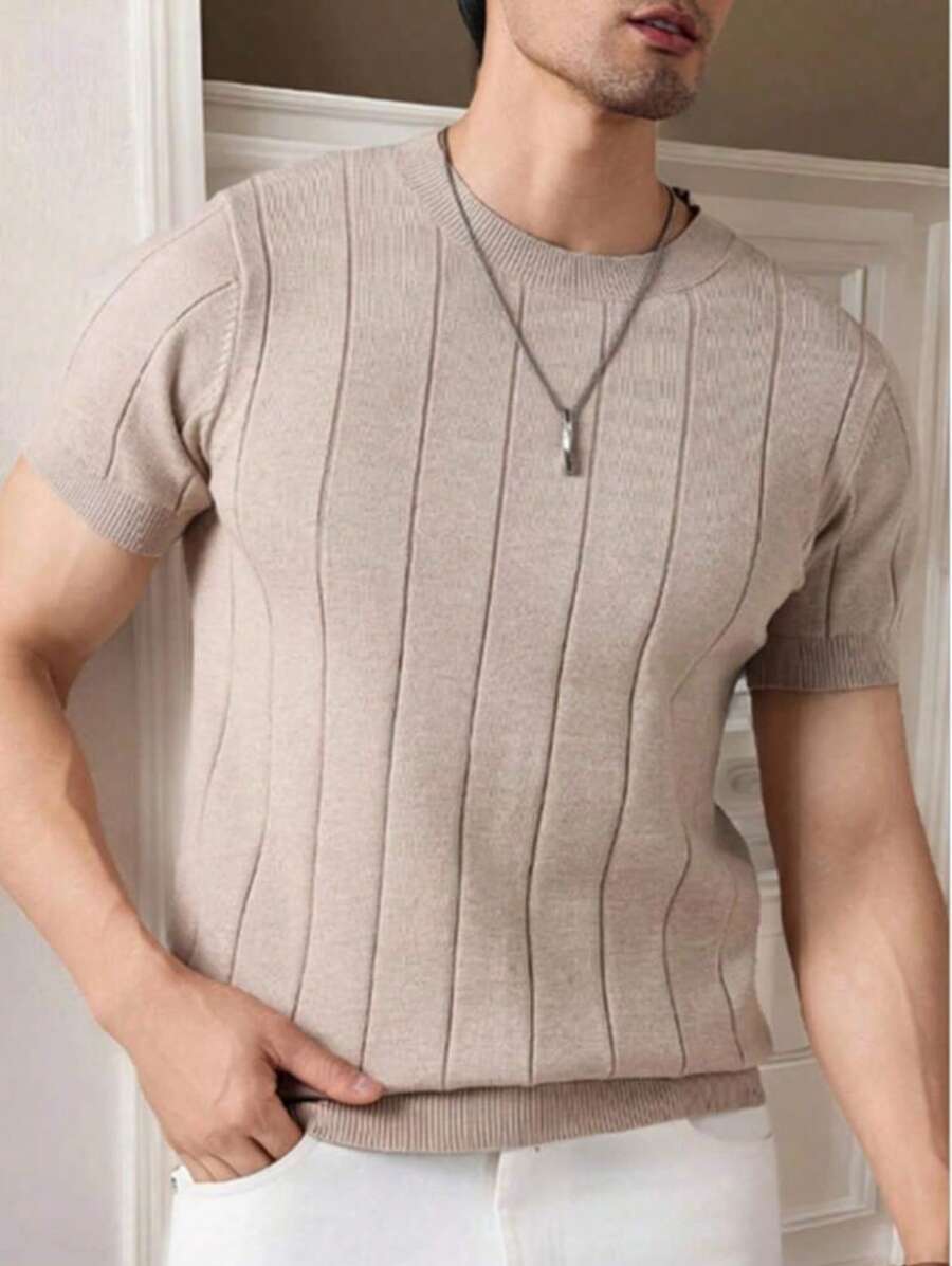 Camiseta Básica Masculina Malha – Gola Careca Redonda Manga Curta Casual de Verão Premium