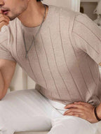 Camiseta Básica Masculina Malha – Gola Careca Redonda Manga Curta Casual de Verão Premium