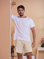 Bermuda Short Masculina Tecido sarja Brim Com elastico na cintura