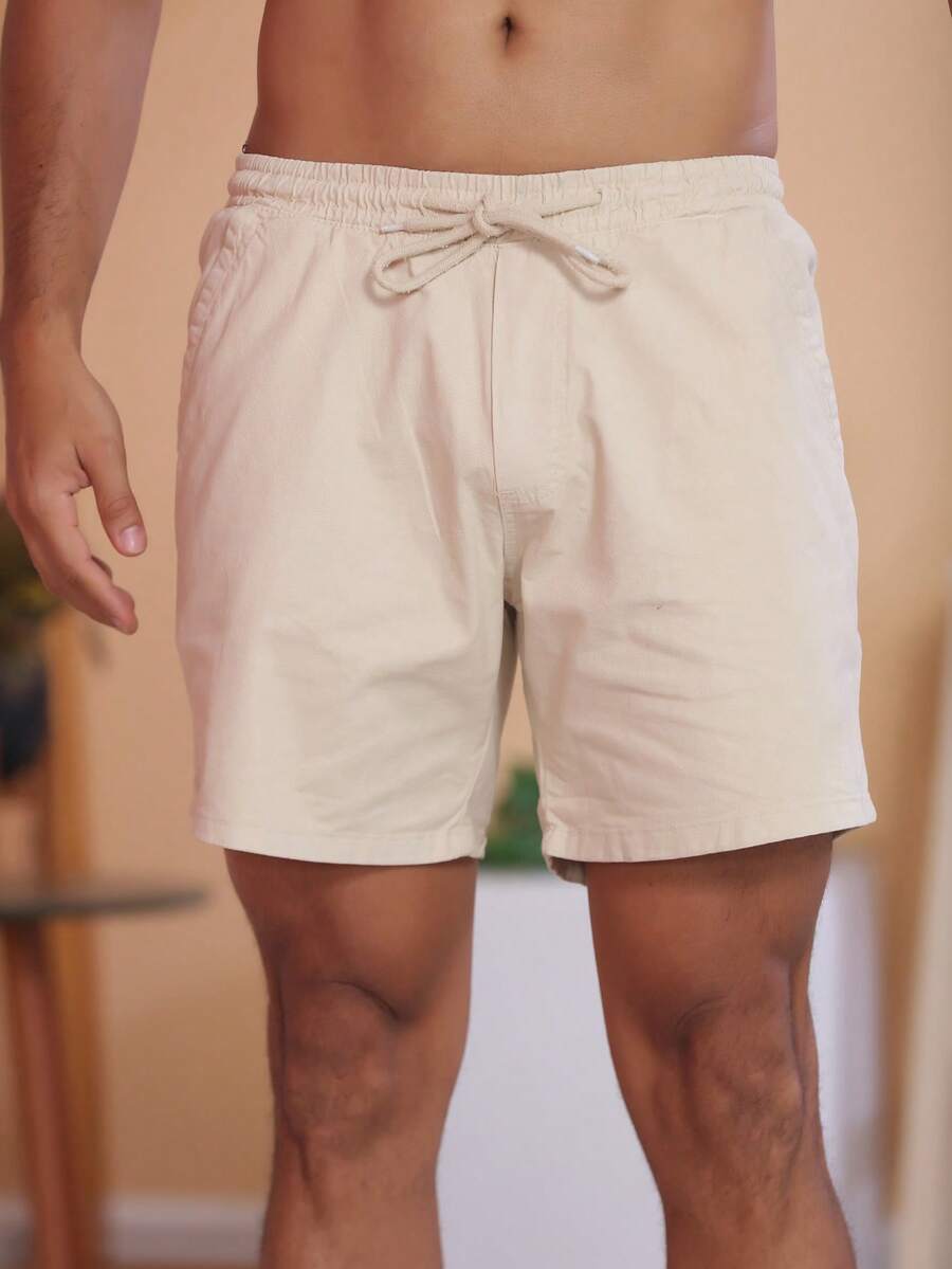 Bermuda Short Masculina Tecido sarja Brim Com elastico na cintura