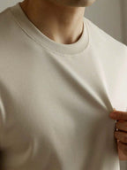 Camiseta de verão Masculina Básica de Algodão com Gola Redonda – Cores Sólidas Confortável e Respirável