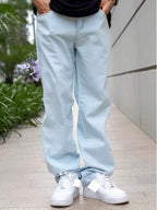 29 Calça Denim Preta Casual de Perna Larga e Solta com Bolsos Estilo Urbano para Homens, Adequada como Presente para Marido, Namorado