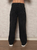 29 Calça Denim Preta Casual de Perna Larga e Solta com Bolsos Estilo Urbano para Homens, Adequada como Presente para Marido, Namorado