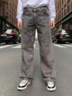 29 Calça Denim Preta Casual de Perna Larga e Solta com Bolsos Estilo Urbano para Homens, Adequada como Presente para Marido, Namorado