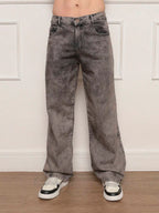 29 Calça Denim Preta Casual de Perna Larga e Solta com Bolsos Estilo Urbano para Homens, Adequada como Presente para Marido, Namorado