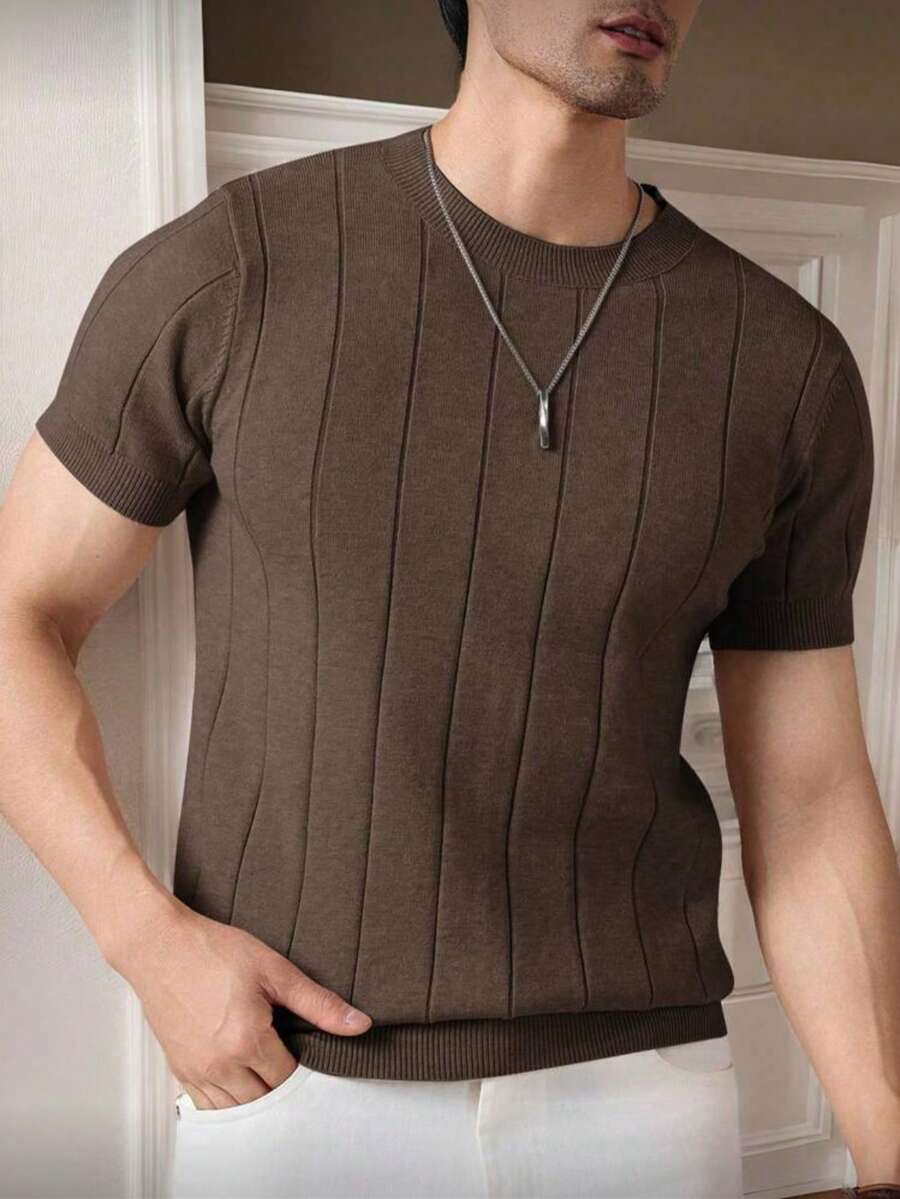 Camiseta Básica Masculina Malha – Gola Careca Redonda Manga Curta Casual de Verão Premium