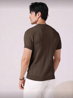 Camiseta Básica Masculina Malha – Gola Careca Redonda Manga Curta Casual de Verão Premium