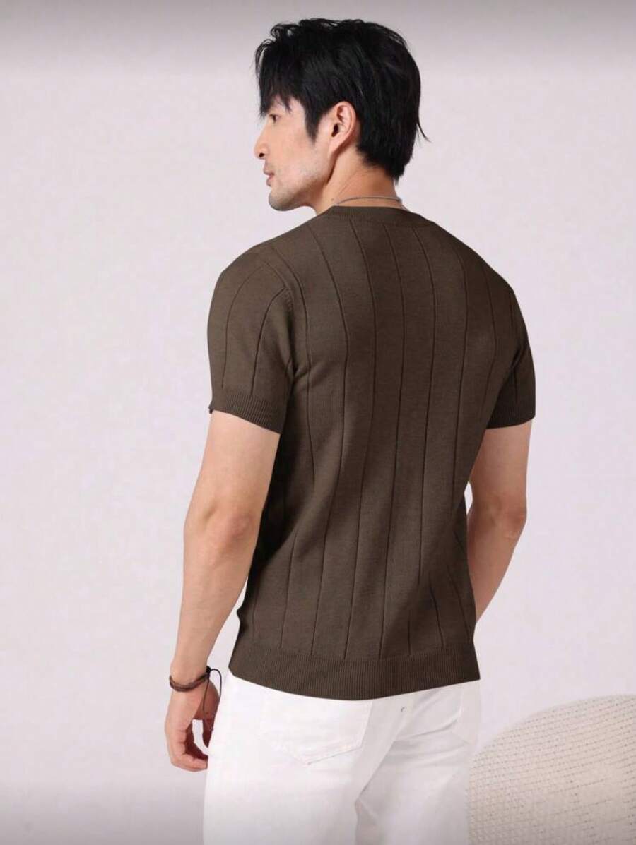 Camiseta Básica Masculina Malha – Gola Careca Redonda Manga Curta Casual de Verão Premium