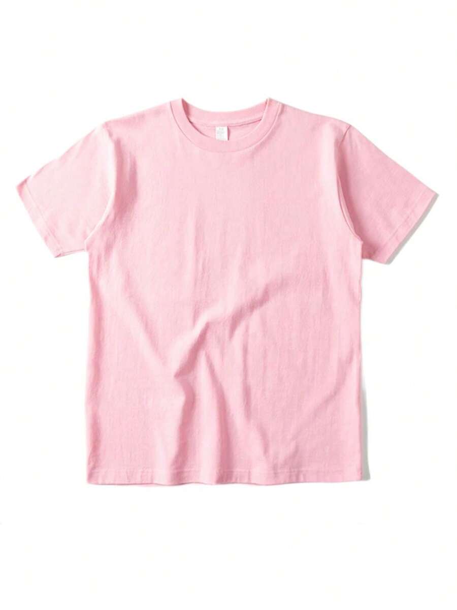 Camiseta de verão Masculina Básica de Algodão com Gola Redonda – Cores Sólidas Confortável e Respirável