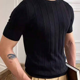 Camiseta Básica Masculina Malha – Gola Careca Redonda Manga Curta Casual de Verão Premium