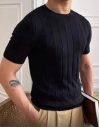 Camiseta Básica Masculina Malha – Gola Careca Redonda Manga Curta Casual de Verão Premium