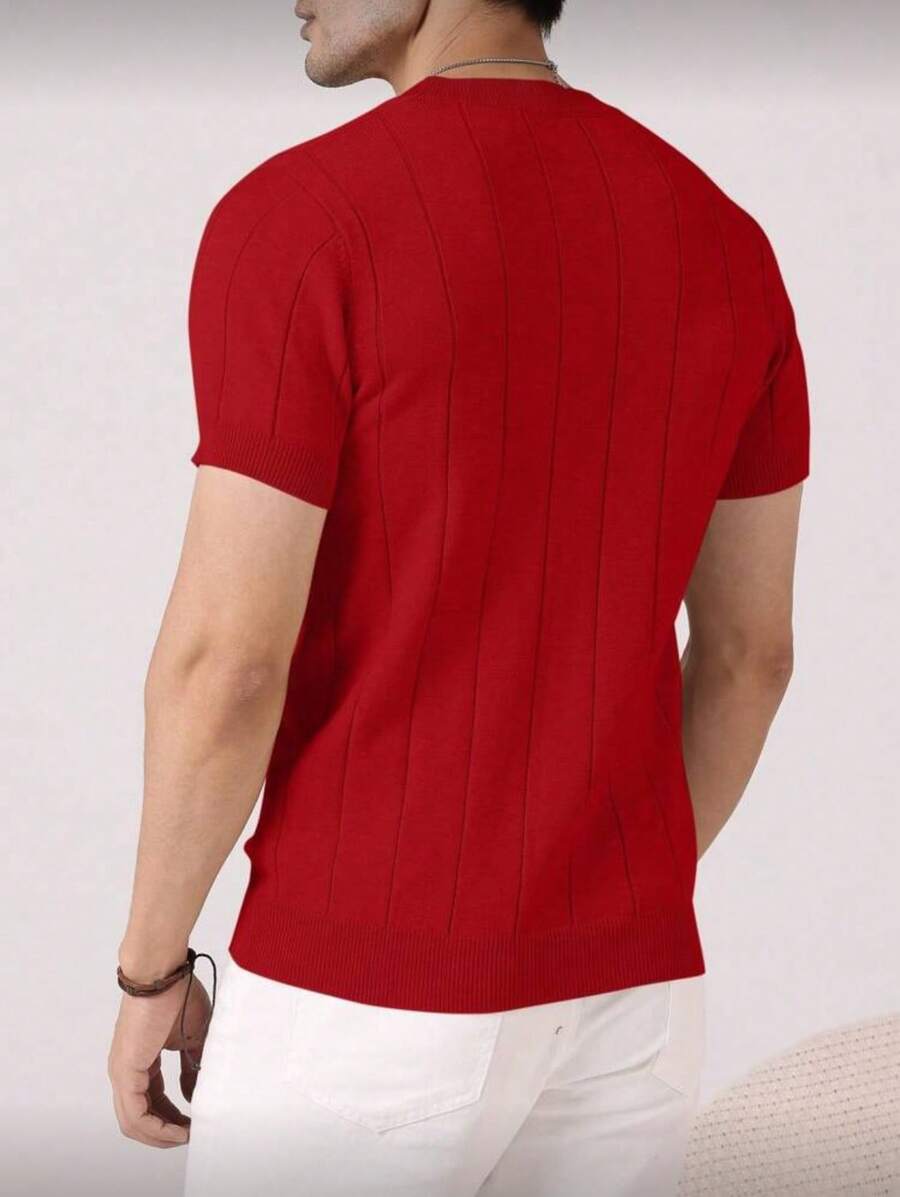 Camiseta Básica Masculina Malha – Gola Careca Redonda Manga Curta Casual de Verão Premium