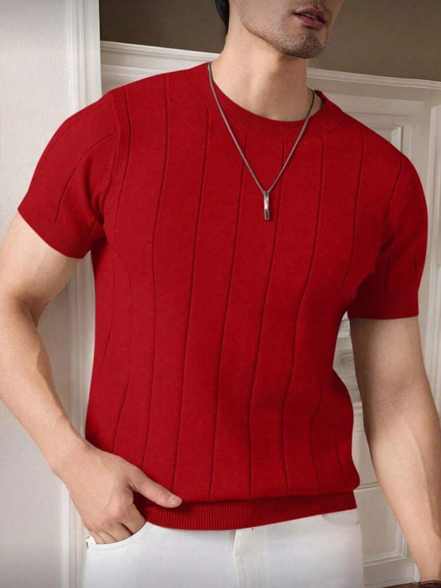 Camiseta Básica Masculina Malha – Gola Careca Redonda Manga Curta Casual de Verão Premium