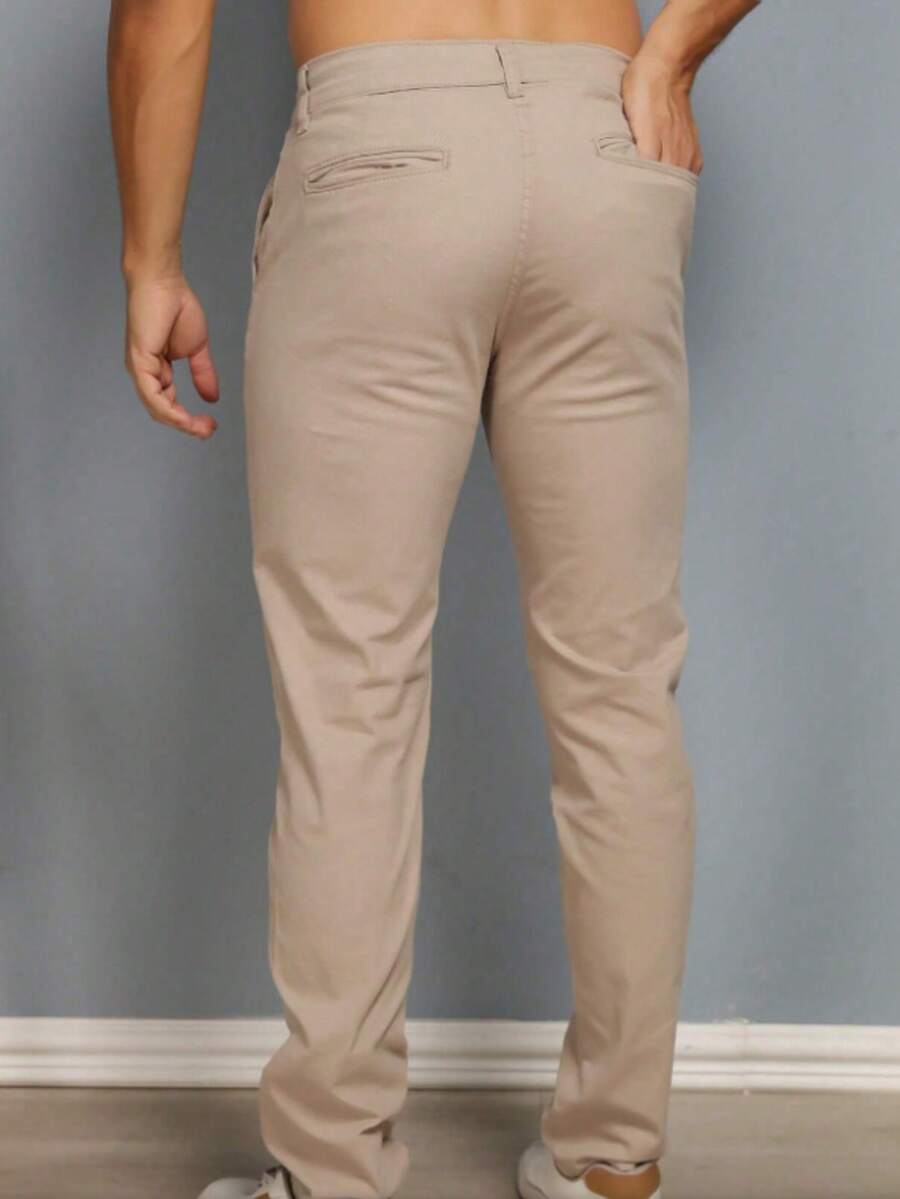 Calça Masculina em Sarja com Elastano Estilo Alfaiataria Esporte Fino Elegante com Bolsos Alta Durabilidade