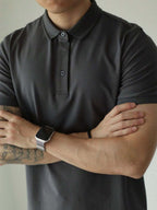 Camiseta polo Básica com Gola Clássica e Manga Curta Confortável Respirável Slim Premium Algodão Casual Primavera Verão Masculina