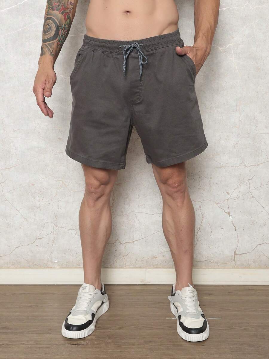 Bermuda Short Masculina Tecido sarja Brim Com elastico na cintura