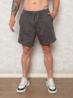 Bermuda Short Masculina Tecido sarja Brim Com elastico na cintura