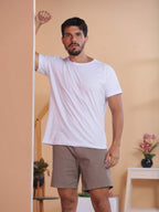 Bermuda Short Masculina Tecido sarja Brim Com elastico na cintura