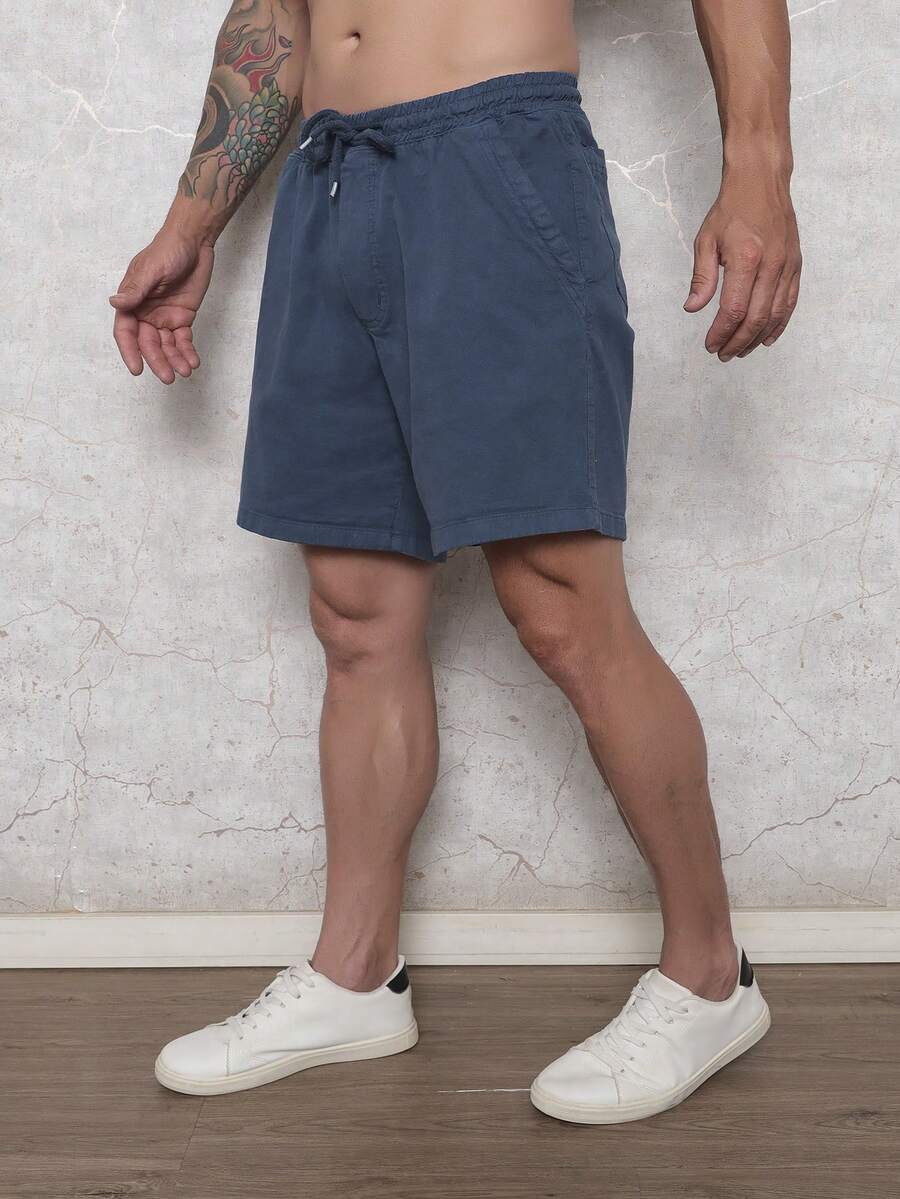 Bermuda Short Masculina Tecido sarja Brim Com elastico na cintura