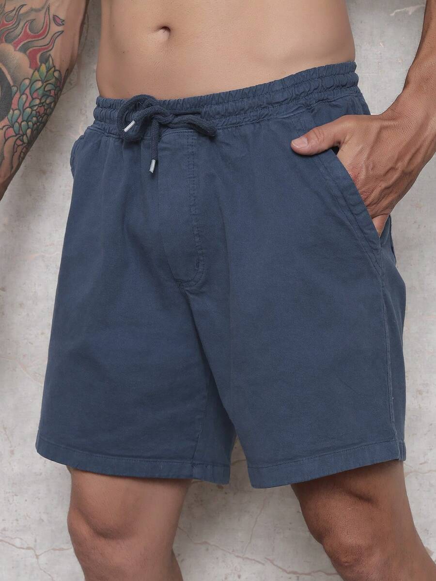 Bermuda Short Masculina Tecido sarja Brim Com elastico na cintura