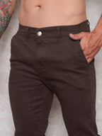 Calça Masculina em Sarja com Elastano Estilo Alfaiataria Esporte Fino Elegante com Bolsos Alta Durabilidade