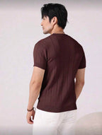 Camiseta Básica Masculina Malha – Gola Careca Redonda Manga Curta Casual de Verão Premium