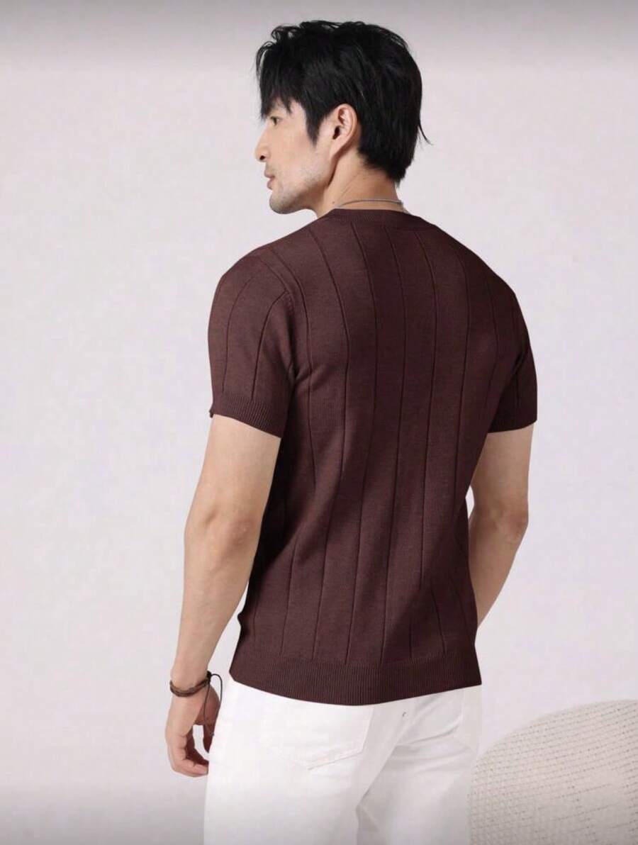 Camiseta Básica Masculina Malha – Gola Careca Redonda Manga Curta Casual de Verão Premium