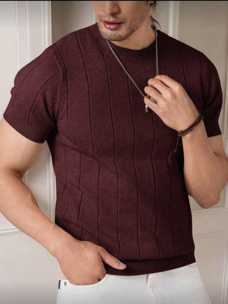 Camiseta Básica Masculina Malha – Gola Careca Redonda Manga Curta Casual de Verão Premium