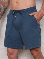 Bermuda Short Masculina Tecido sarja Brim Com elastico na cintura