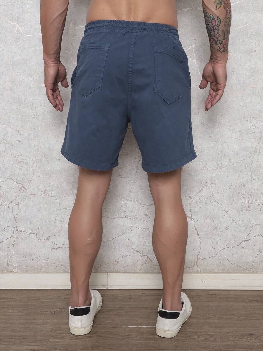 Bermuda Short Masculina Tecido sarja Brim Com elastico na cintura